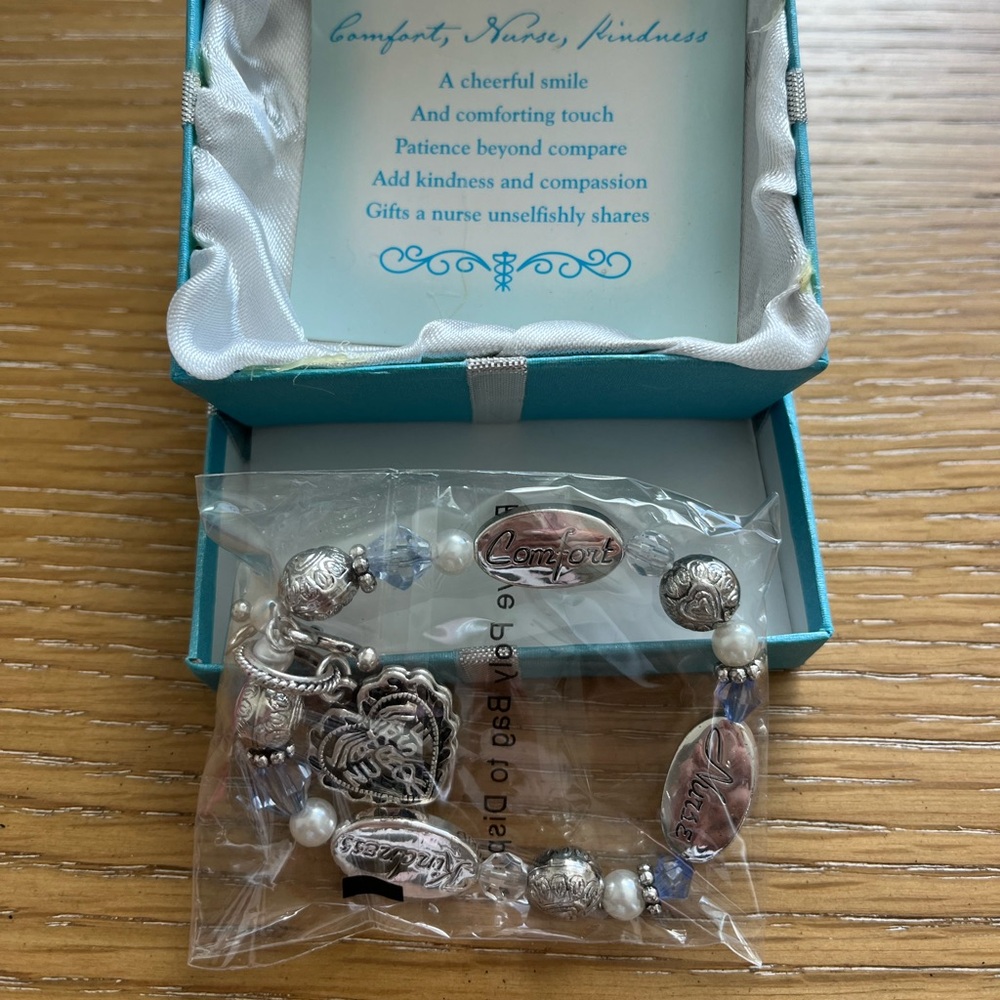 Charm Bracelet with Silver and Blue Accents